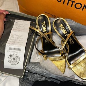 Tom Ford Gold Padlock Heels